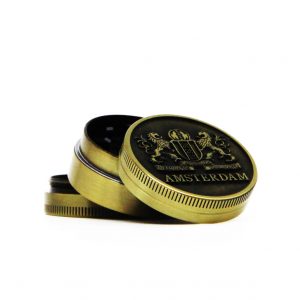 Grinder metal Amsterdam lions gold small – 3partes/ 40mm