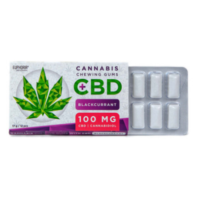 Goma de Mascar CBD Blackcurrant 100mg -(12 Unidades)