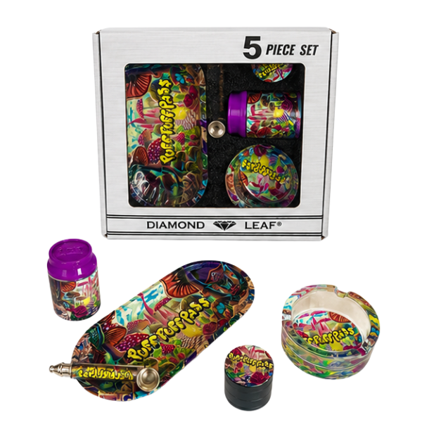 Kit Puff Puff Pass Diamond Leaf - Edição Limitada